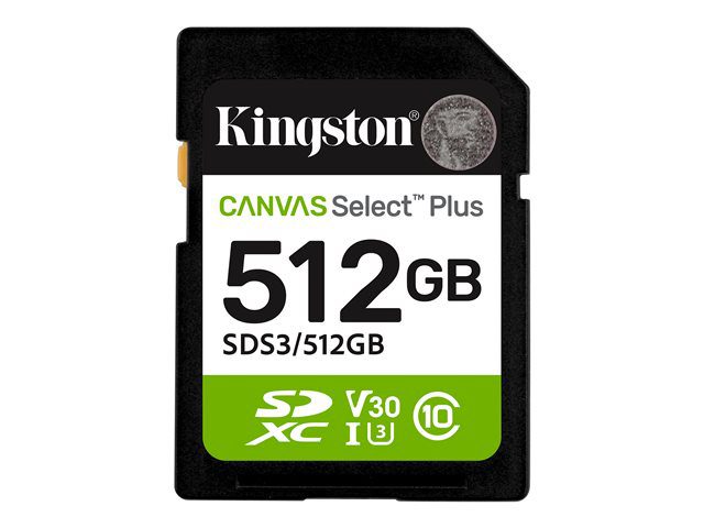 Kingston Canvas Select Plus 512GB SDXC U3/V30 -muistikortti