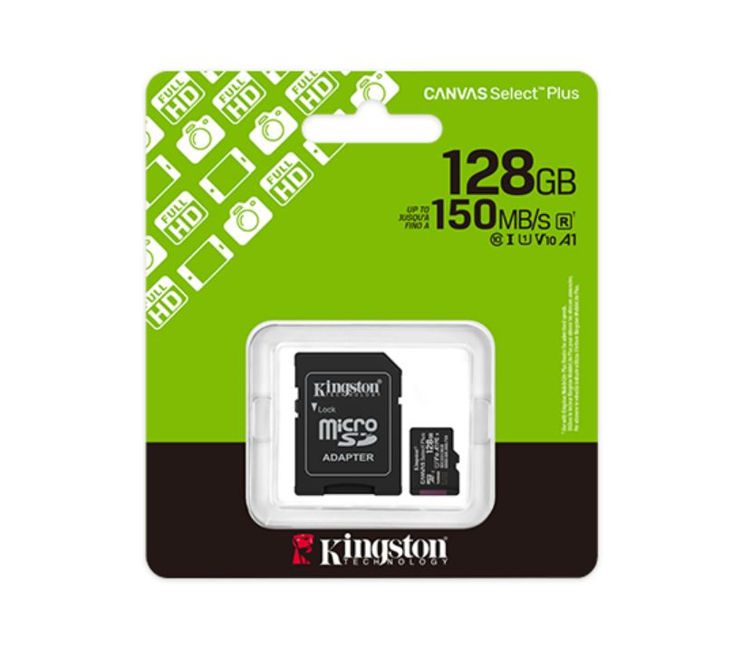 Kingston Canvas Select Plus 128GB microSDXC – V10, A1 Kingston 128GB microsd muistikortti Canvas Select Plus