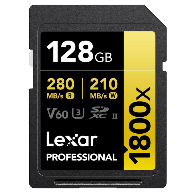 Lexar 128GB SDXC UHS-II V60 -muistikortti kameraan ja 4K-videoon