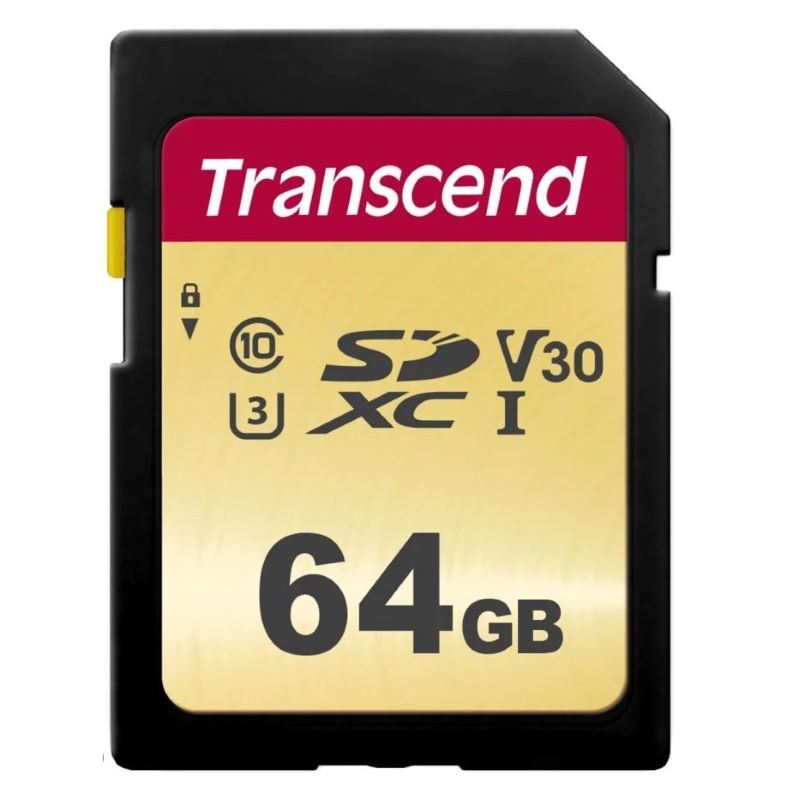 Transcend 500S 64GB SDXC U3 V30 (R95 W45 MB/s)
