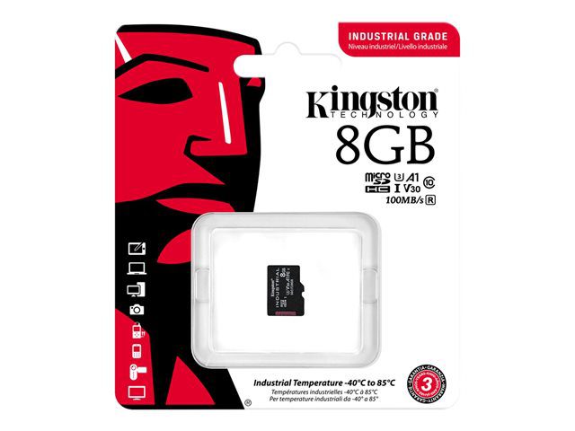 industrial muistikortti teollisuustason microSD-muistikortti Kingston 8GB industrial, suunniteltu ääriolosuhteisiin