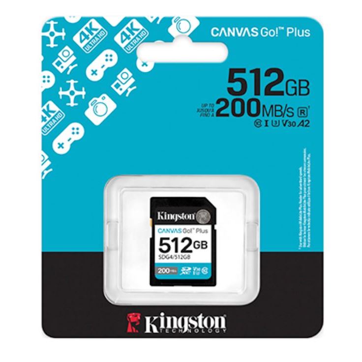 Kingston Canvas Go Plus 512GB SDXC nopea muistikortti Kingston Canvas Go Plus 512GB SDXC muistikortti