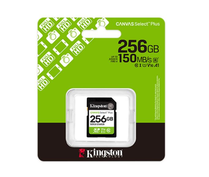 Kingston 256GB SDXC muistikortti UHS-I V10 – 100 MB/s Kingston Canvas Select Plus 256GB SDXC UHS-I V10 – 100 MB/s