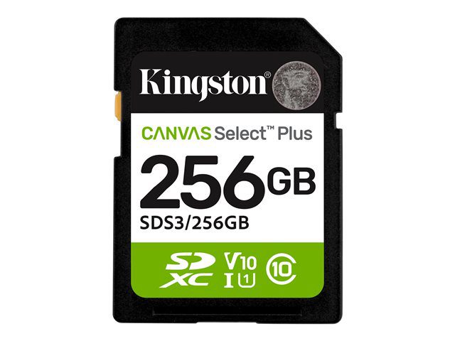 Kingston Canvas Select Plus 256GB SDXC UHS-I V10 – 100 MB/s