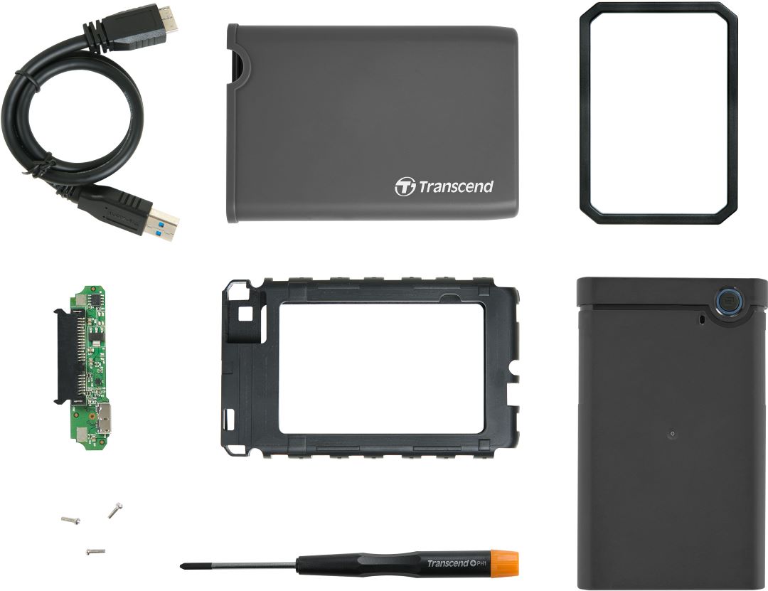 Transcend 2.5” SSD/HDD -kovalevykotelo 2,5 tuuman SATA-levyille USB 3.1 Transcend 2.5” SSD/HDD -kovalevykotelo