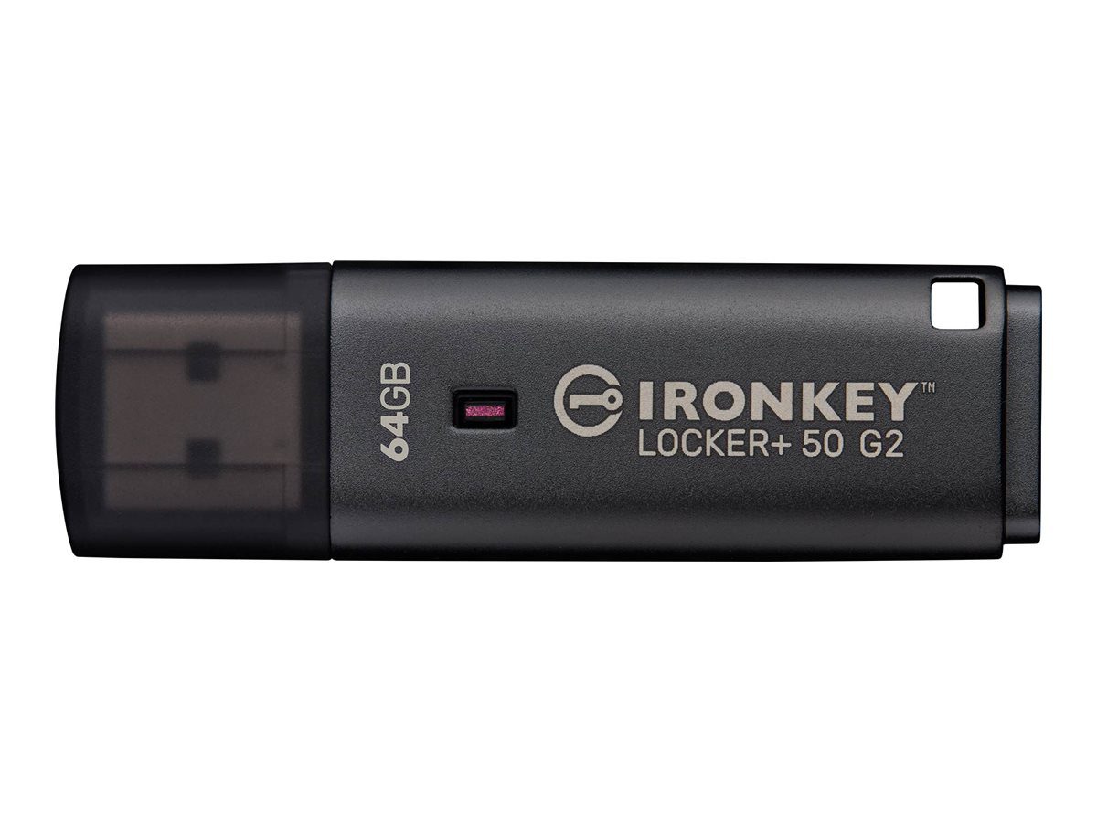 Kingston IronKey Locker+ 50 G2 64GB AES 256 salattu USB-A-muistitikku
