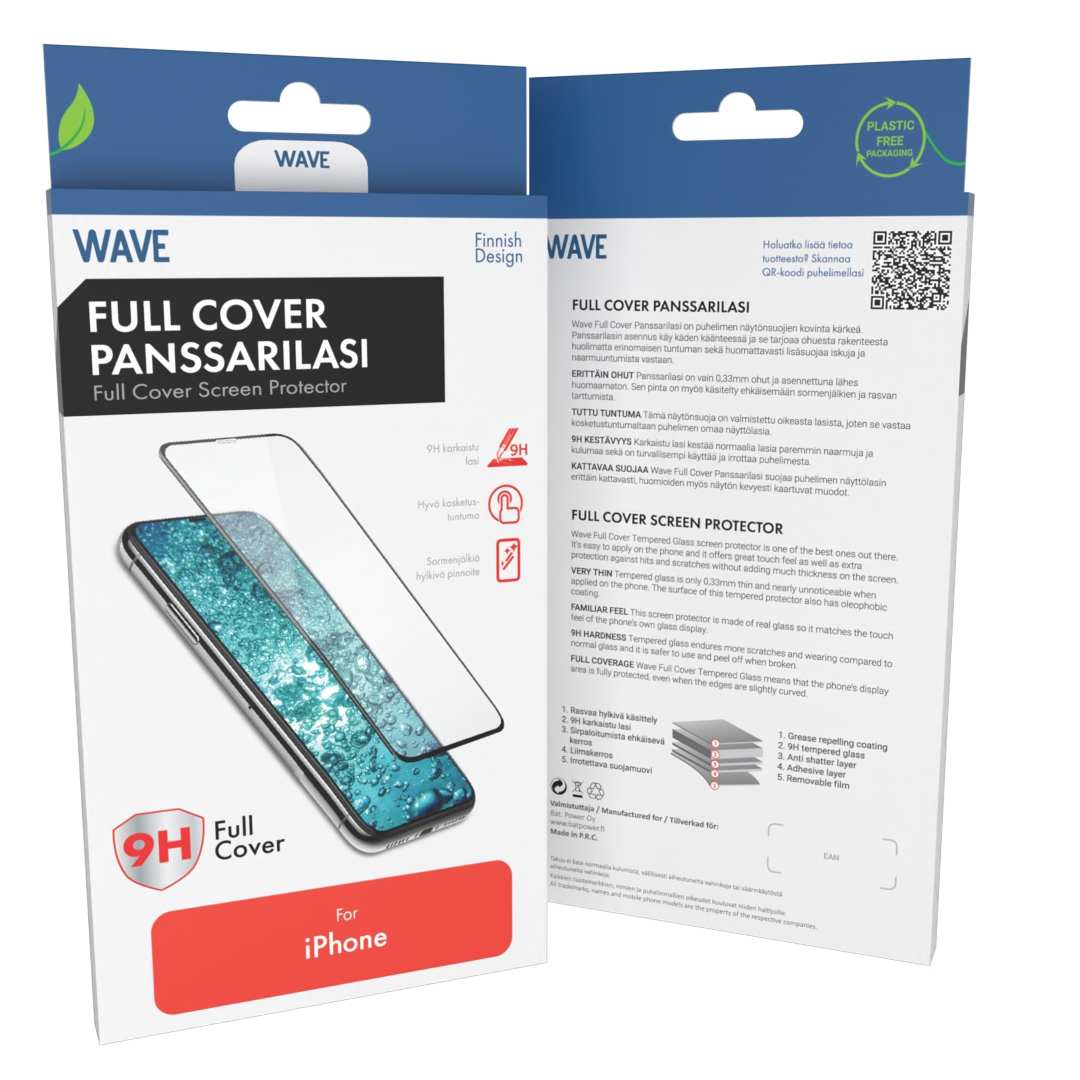 Wave Full Cover Panssarilasi Apple iPhone 18 Pro, iPhone 17 Pro puhelimille.
